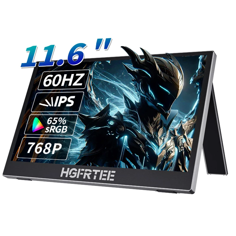 Tragbarer 11,6-Zoll-Monitor HGFRTEE mit USB-C und Mini-HDMI-Plug-and-Play für PC und Telefon PS4