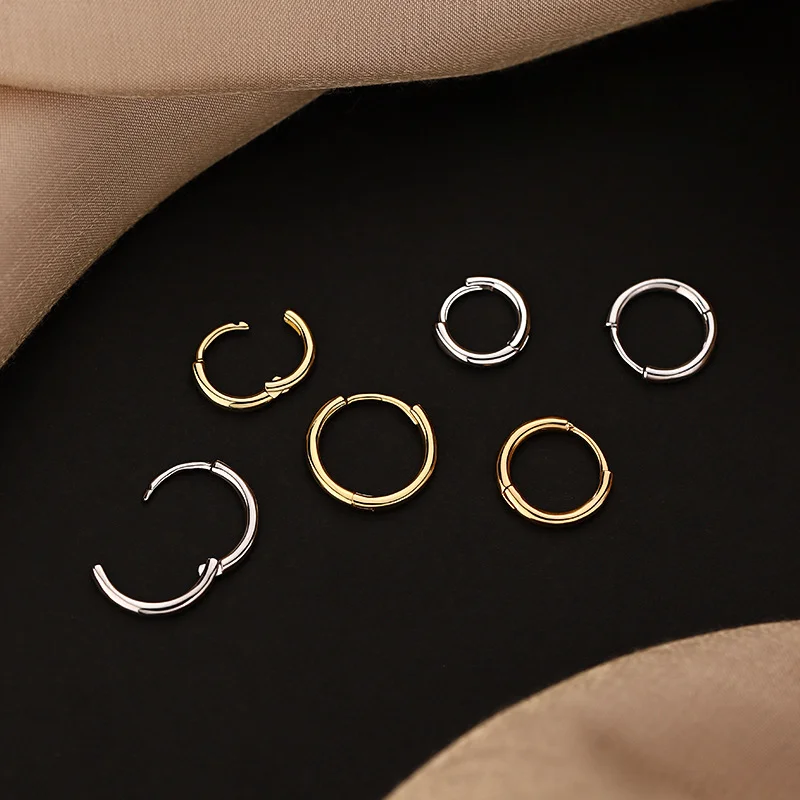 

925 Sterling Silver Gold hoop Earring Creative Hot Sexy Jewelry For Women Gift Customized