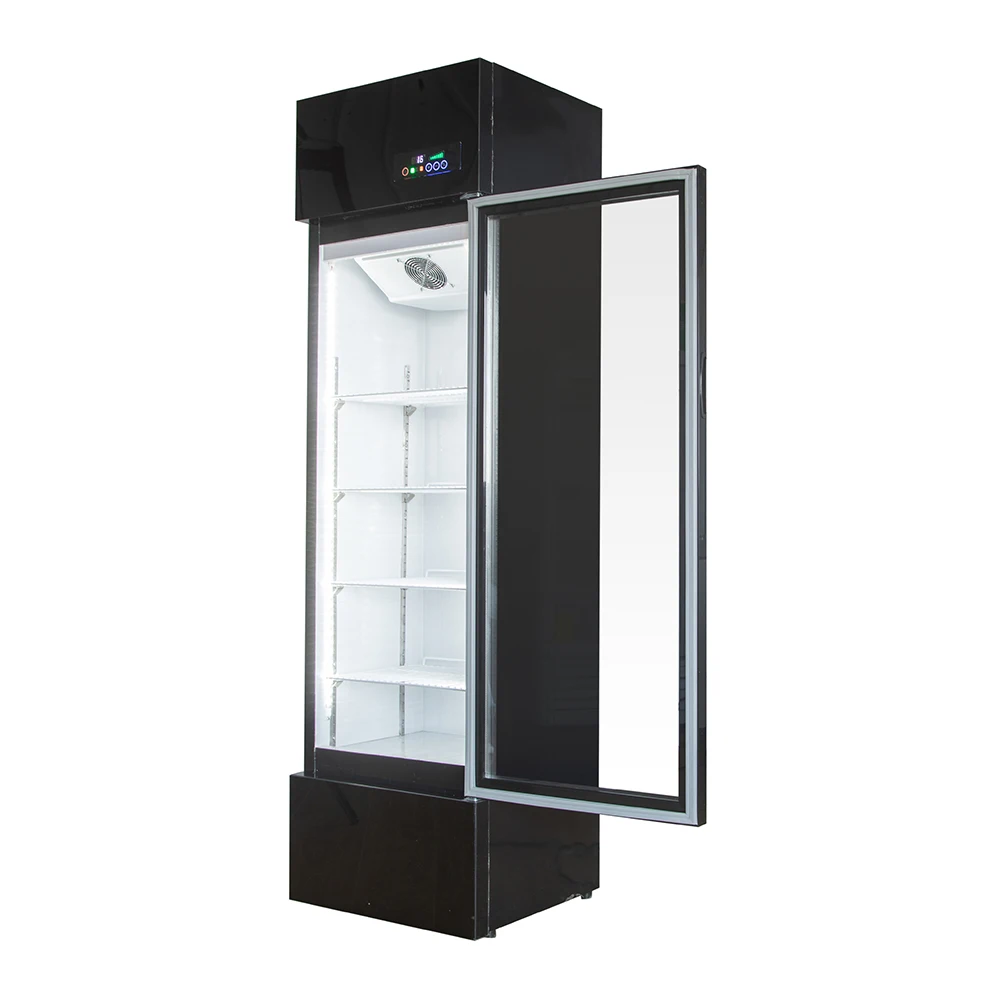 Led Light Vertical Bar Freezer Soft Drinks Beverage Cooler Refrigerator Showcase Glass Door Upright Commercial Beverage Cooler