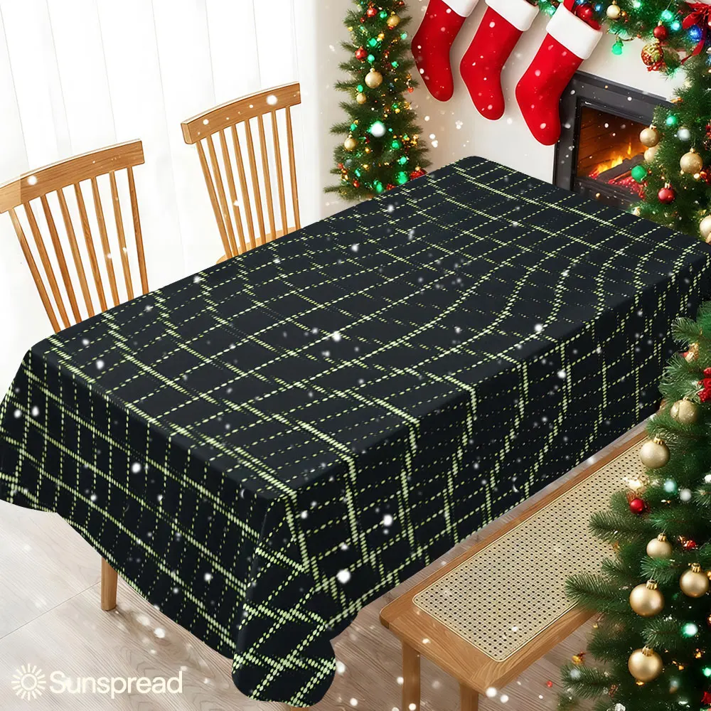 Wavy Grid Waterproof table cloth, splash-proof tablecloth, for party, Halloween, Christmas, dining, camping
