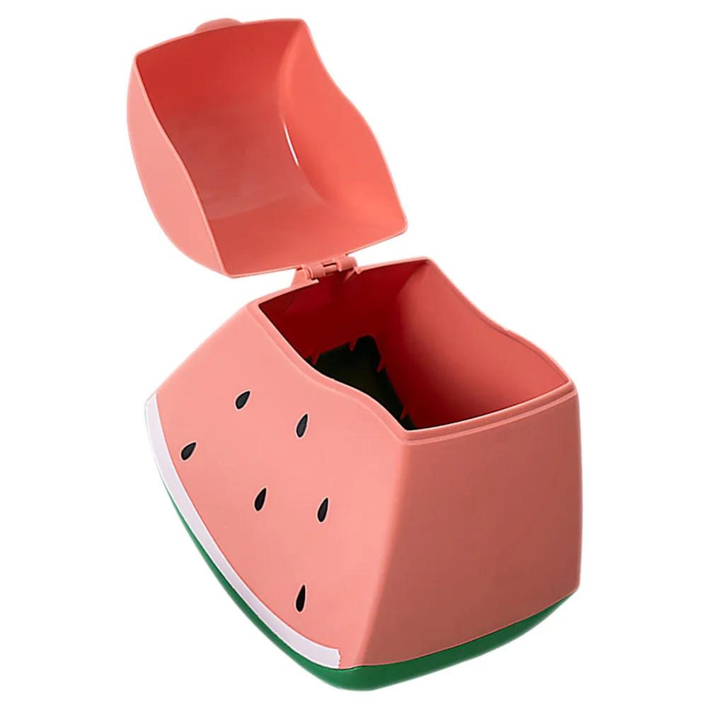 

Watermelon Trash Can Mini Desktop Garbage Can Small Bathroom Plastic Trashcan Press Lid Living Room Bedroom Kitchen Dorm Use