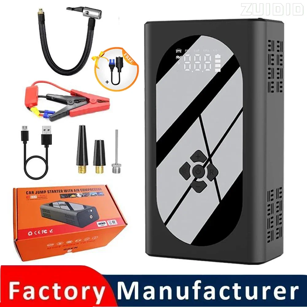 29600mAh 150PSI Car Jump Starter Air Compressor Power Bank Car Tire Inflator Pump Potable Battery Starting New Car Accessories