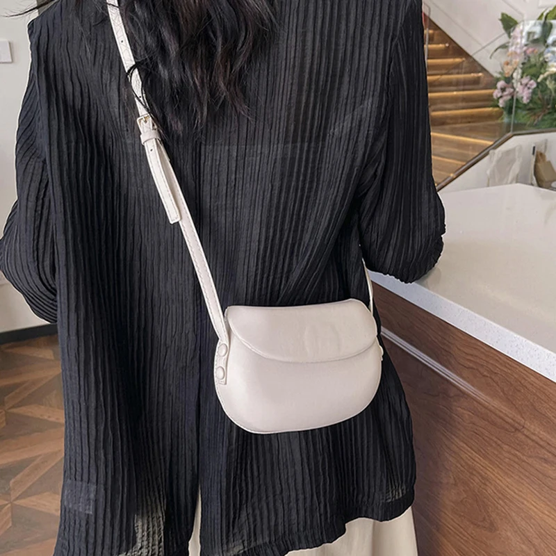 1 قطعة حقائب كروس نسائية بلون واحد للاستخدام اليومي بحزام قابل للتعديل من جلد البولي يوريثان حقيبة كتف كاجوال حقائب يد للسيدات #2