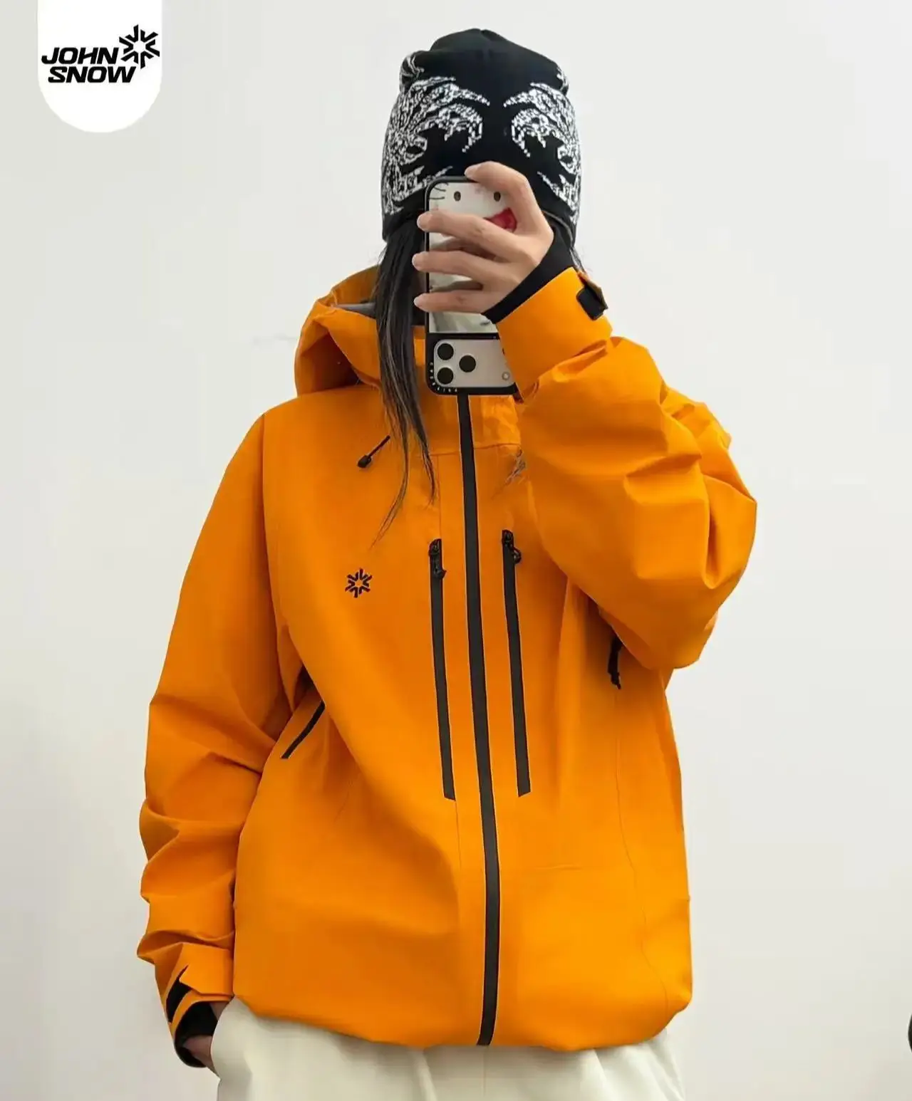 2026 John Snow Hard Shell Ski Jacket, Unisex, Waterproof, Windproof, Fully Taped Seams, Dopamine Color