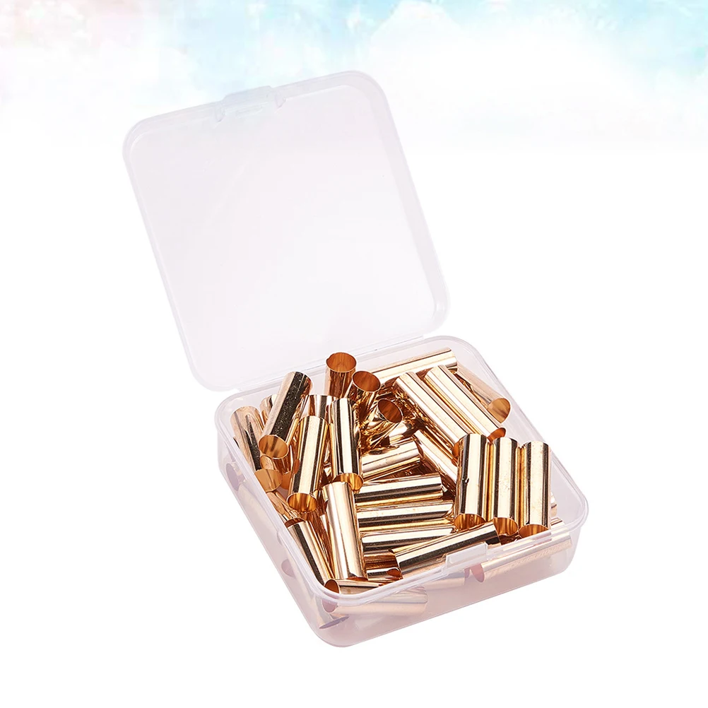 50 個の銅チューブビーズ DIY ジュエリー作成アクセサリー耐久性のある金属素材ブレスレットネックレスアンクレット工芸品に適しています