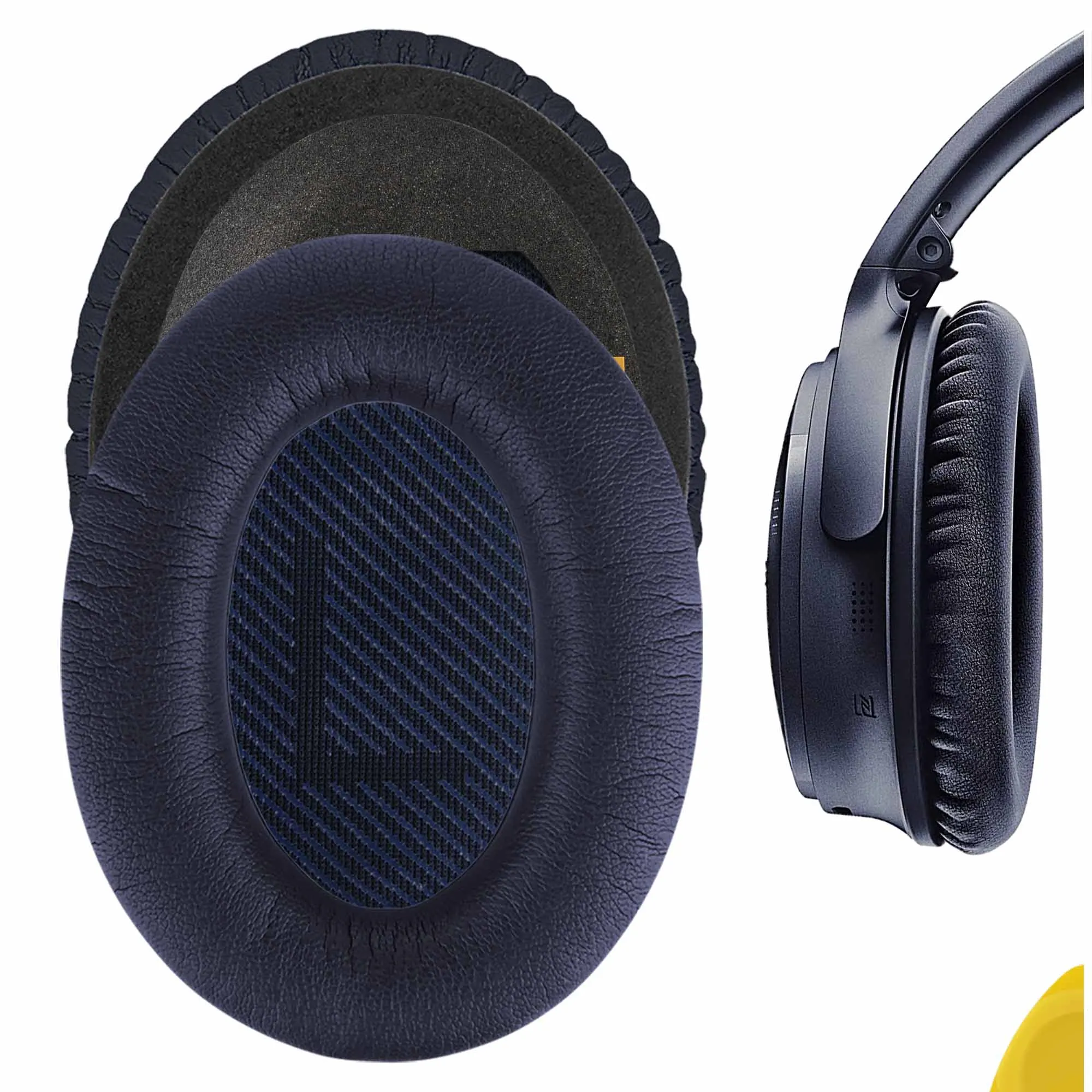 Geekria Earpads for Bose QuietComfort QC45 QC35 Replacement Headphones Protein Leather Ear Pads Cover Cushions Foam Earmuff