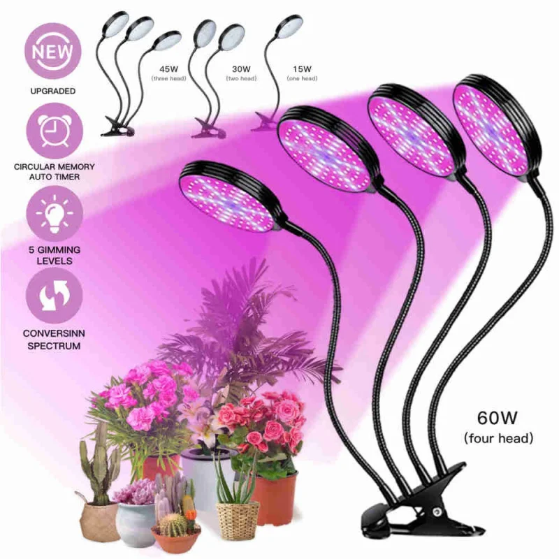 Circle Growth Lamp Clip Lamp IndoorLEDMulti-Head Clip Fixed Plant Lamp