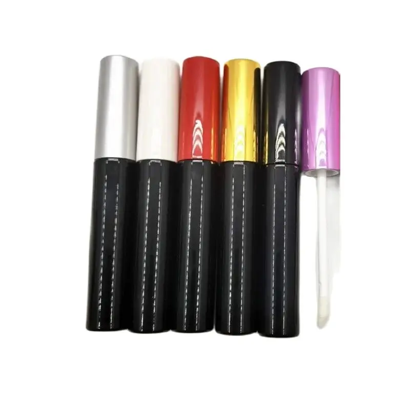 

25Pcs Plastic 3ML Empty Lipgloss Tube Red Purple Gold Silver White Blue Black Pink Lid DIY Makeup Lip Glzae Bottles Container