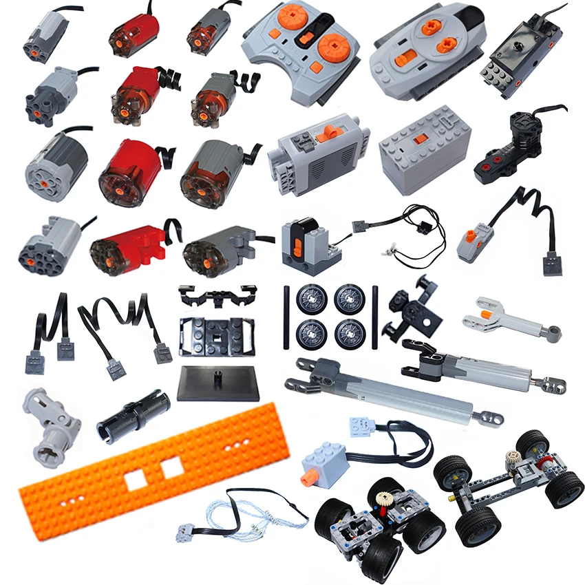 Technical Motors Parts Power Functions PF Model Sets Compatible Tarin Car Accessories Building Blocks MOC High-tech Bricks Toys