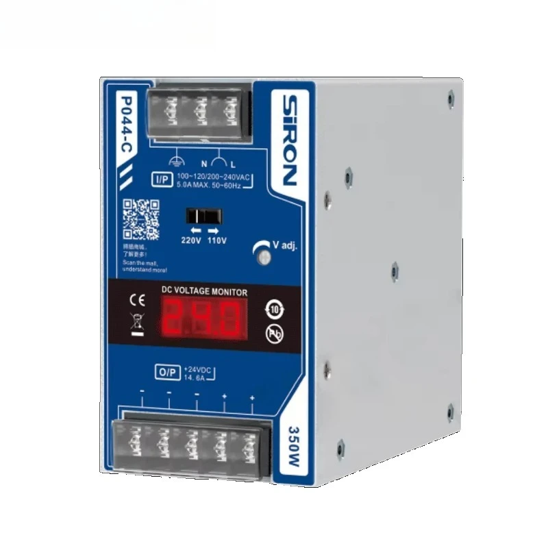 Digital Display Din Rail Switching Power Supply 350W 24V 14.6A AC/DC SMPS Industrial Use 85% Efficiency for  P044-C Series