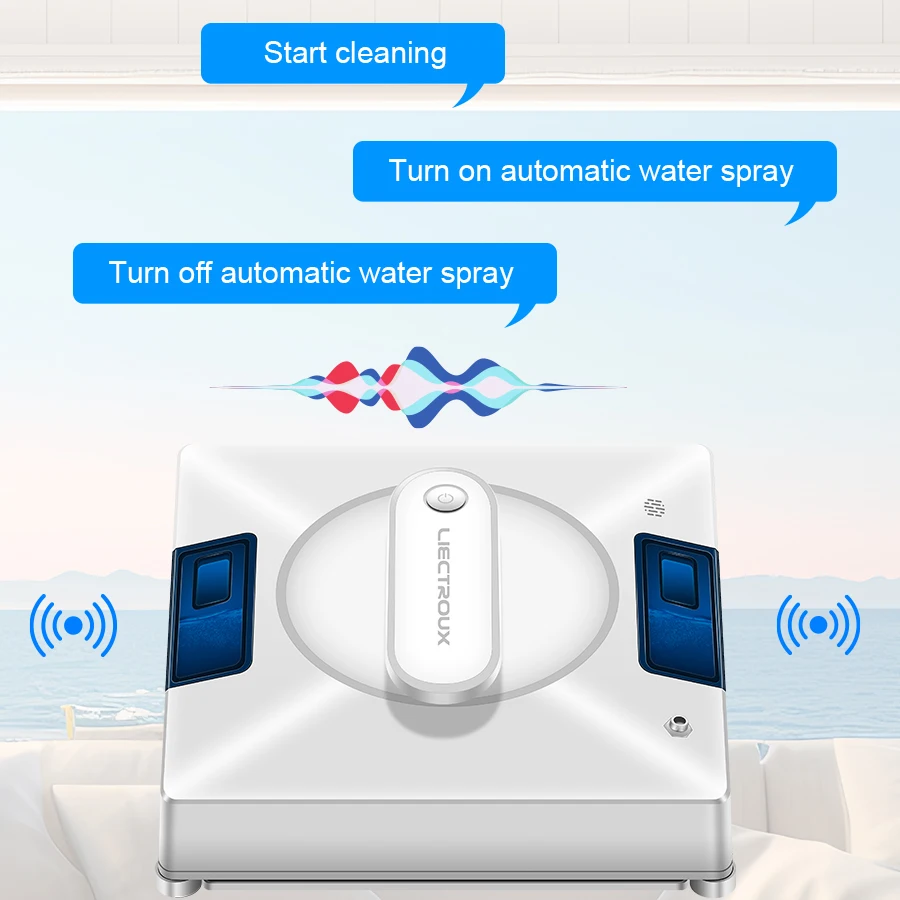 Robot Window Cleaner Liectroux YW509, 2-Way Water Spray,Home Glass Floor Wall Window Cleaning Robot,Strong Vacuum,Smart Memory images - 6