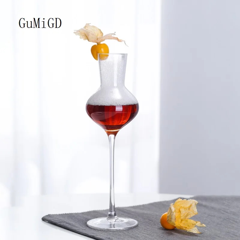 Smell cup 150ml tulip liqueur glass whisky smell cup lead-free glass test glass high foot foreign wine glass spirit glass ice wi