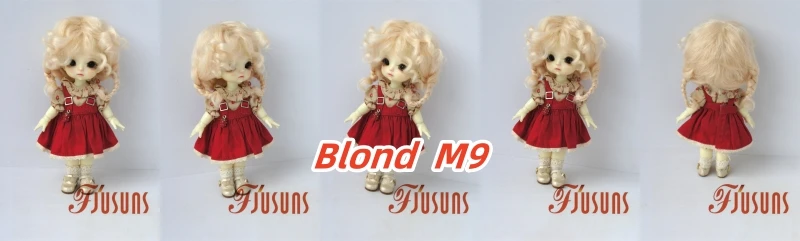 JD644 4-5inch 5-6inch Messy Baby Curly Mini Twintail Mohair BJD Wigs 1/8 1/12 OB11 Lati Yellow Doll Accessories