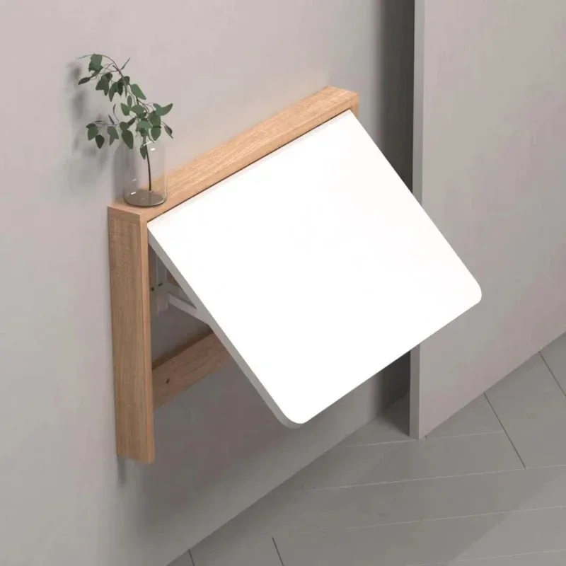 Invisible solid wood wall-mounted folding table computer table small wall-mounted storage cabinet multi-function study table