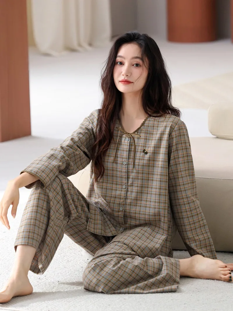 ensemble-de-vetements-longs-en-pur-coton-pour-femmes-tenue-d'exterieur-en-gaze-fine-grande-taille-pour-la-maison-printemps-automne