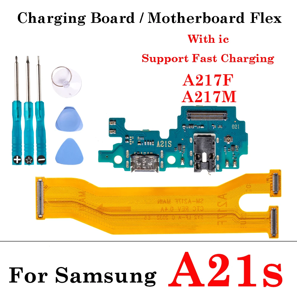 Fast Charging Port For Samsung Galaxy A21S A217F A217M USB Doct Connector Charger Board With ic Motherboard Power Flex Cable