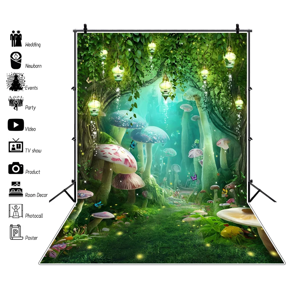 خلفية تصوير فطر العجائب ، استحمام الطفل ، صورة حفلة عيد ميلاد أول صبي وفتاة ، خلفيات فوتوغرافية