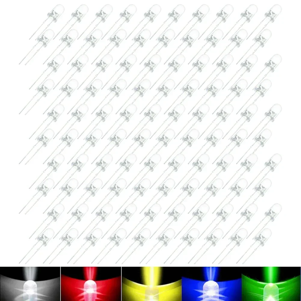 Lampada a LED Perlina Diodo LED da 5 mm Installazione semplice Circuiti elettronici Decorazioni di illuminazione ad alta luminosità Durata di lunga durata