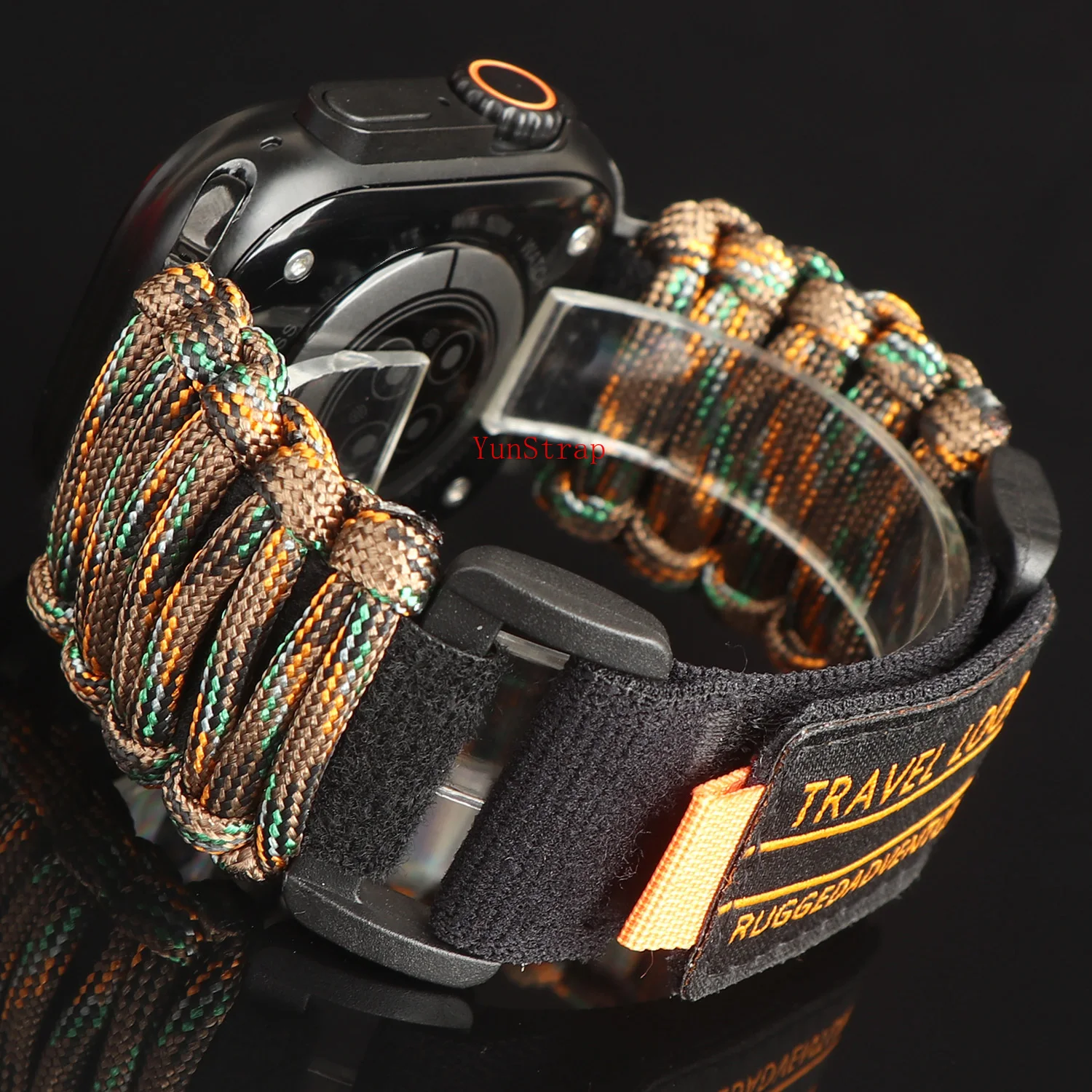 السفر حلقة مظلة حبل الفرقة ل أبل ساعة 49 مللي متر 46 مللي متر 45 مللي متر 44/42 مللي متر الرجال حزام iWatch الترا 2 SE 10 9 8 7 6 5 4 3 سوار