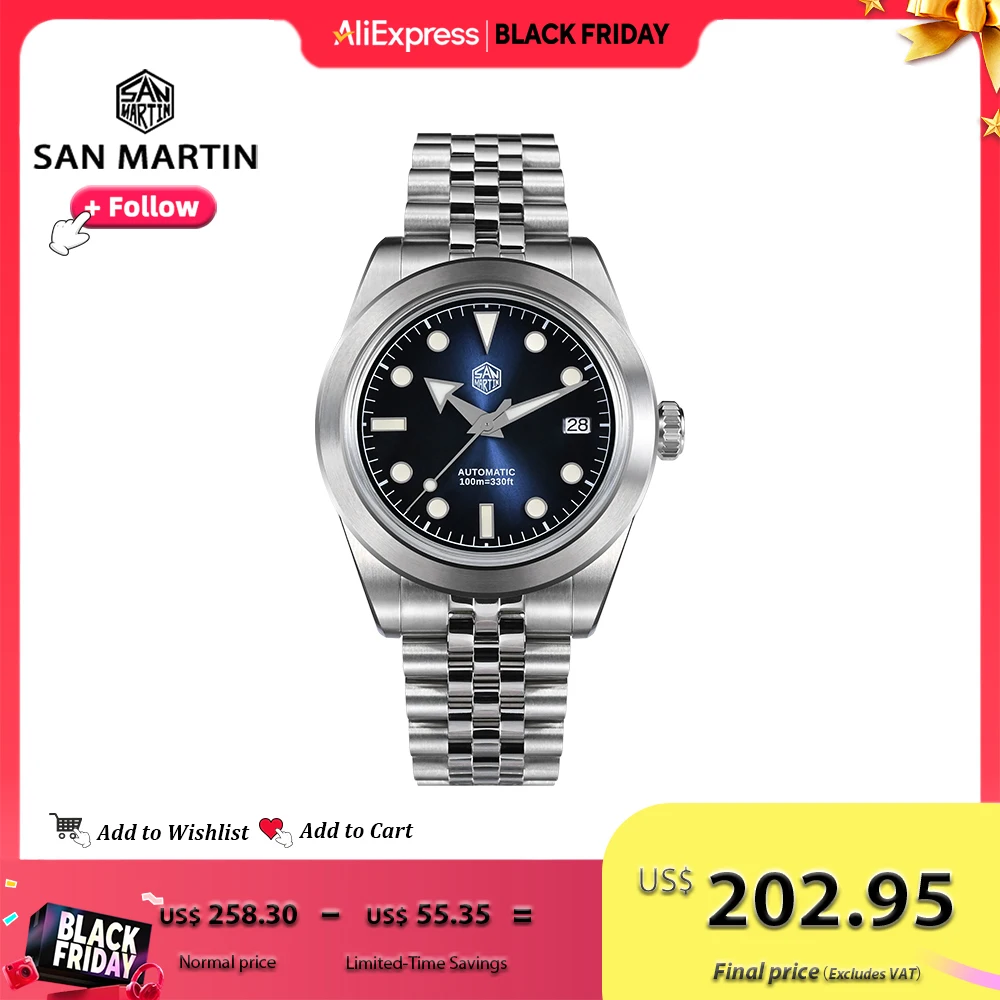 

Часы San Martin Мужские механические, 39 мм, 10 бар, SN0053