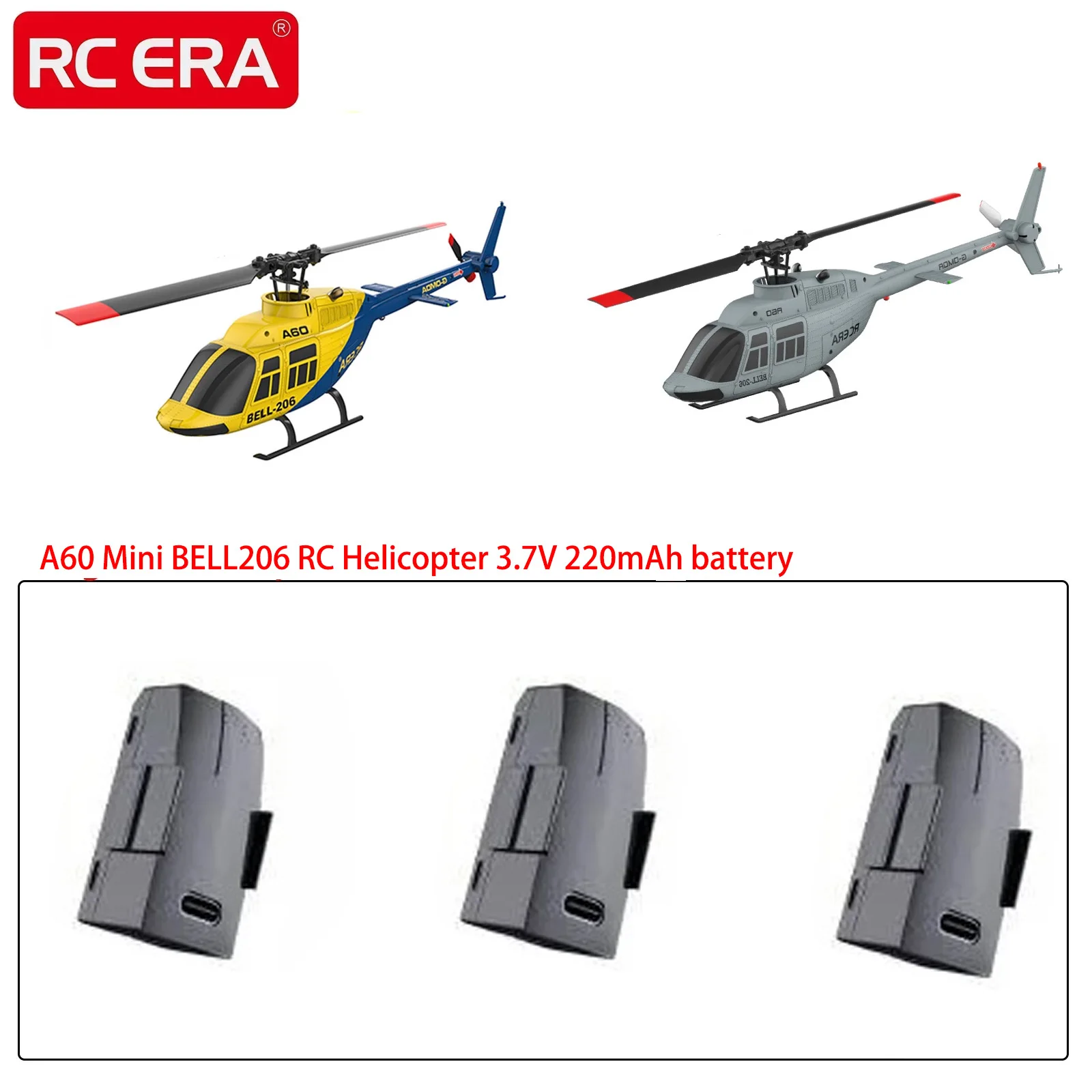 RC ERA A60 Mini Bell206 RC Hubschrauber 3,7 V 220 mAh LiPo Akku Original Ersatzteile