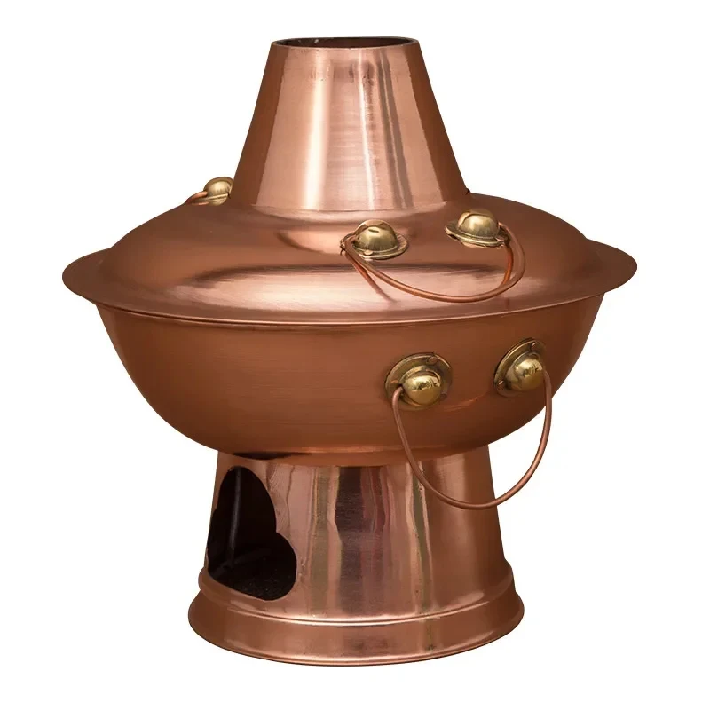 Red Thickened Double Flavor Old Beijing Stove Instant Boiled Mutton Charcoal Manual Copper Hot Pot