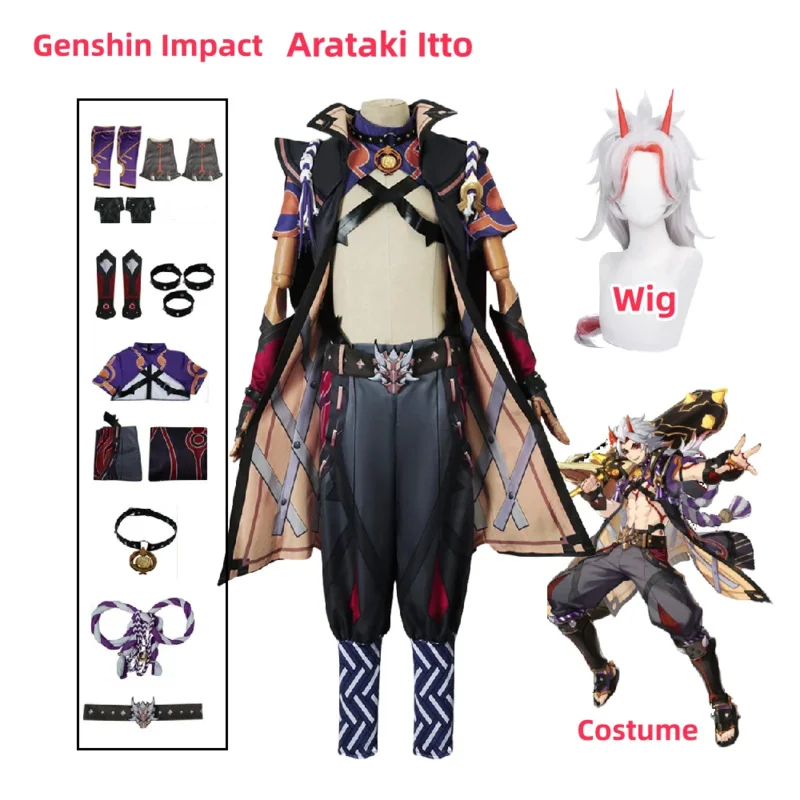 Arataki Itto Cosplay Game Cosplay Uniform Costume Anime Halloween Carnival Party Clothes