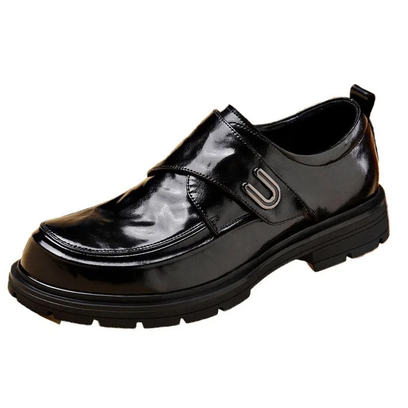 Fashion Brand Mens Business Casual Shoes Office Party Black Brogues Shoes Flat Soft Comfortable Brand Male Footwear DX980