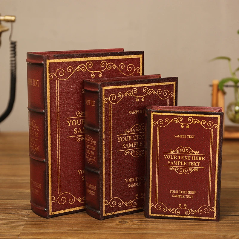 Simulation Book Storage Box Pocket Anxiety Bookshelf European Retro Fake Book Ornament Decoration Office Book Model Photo Prop