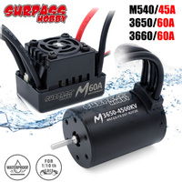 SURPASS HOBBY Waterproof M540 M3650 M3660 Brushless Motor 3500/4200KV/4500KV/4900KV w/M45A/60A ESC Combo for 1/10 1/12 RC Car