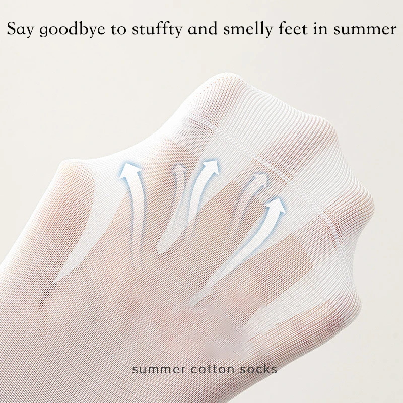 10 Pairs Women Socks Silk Spring Summer Thin Sweat-absorbing Breathable Korean Japanese Style Boneless Short Boat Ankle Socks