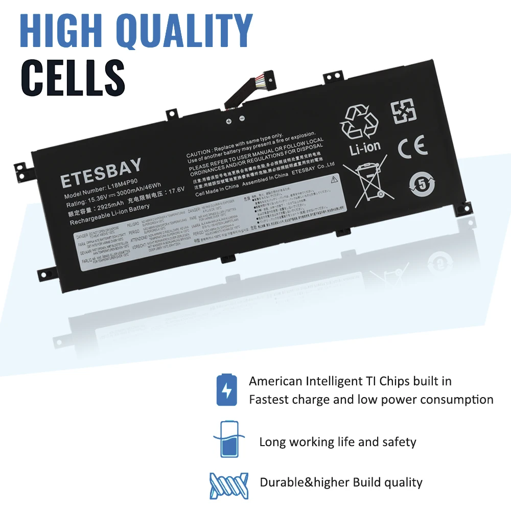 ETESBAY-بطارية كمبيوتر محمول لينوفو ثينك باد ، L18M4P90 ، L13 سلسلة اليوغا ، SB10T83119 ، 02DL030 ، SB10T83177 ، 5B10W13934 ، SB10T83178