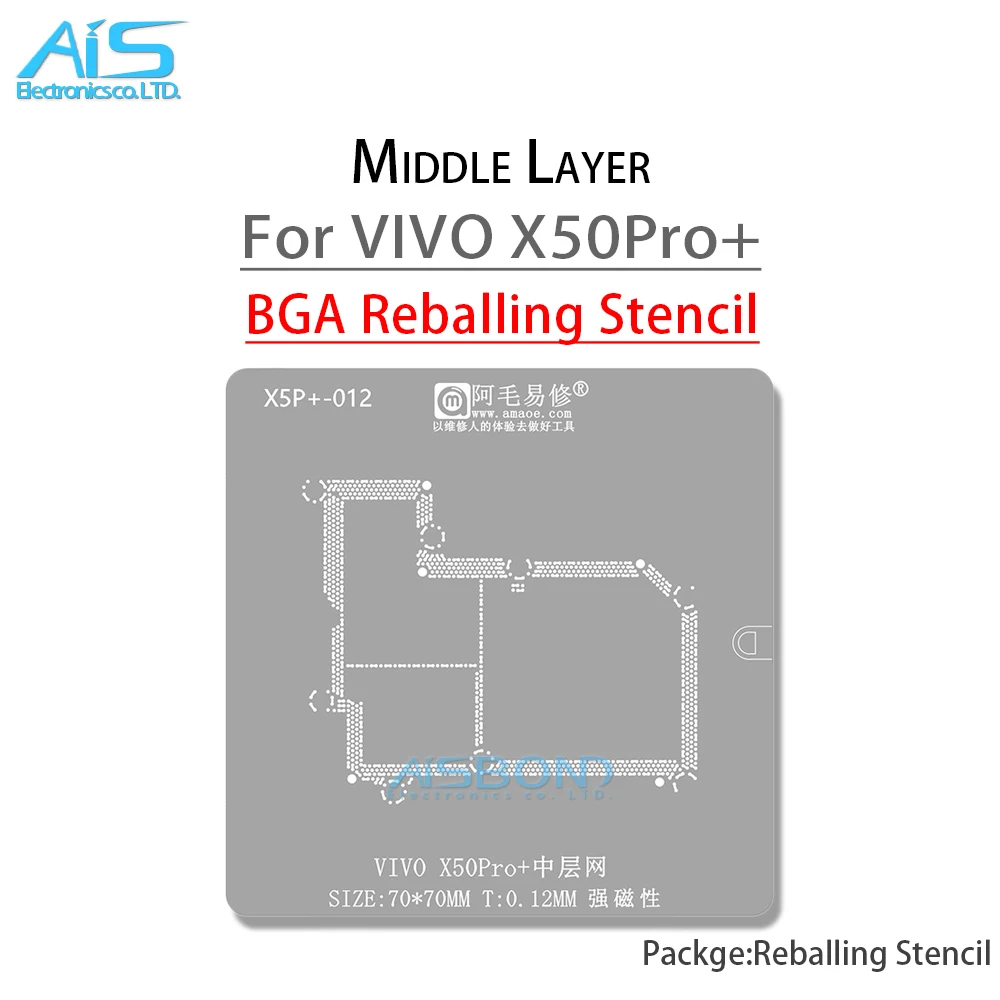 AMAOE Mittleren Schicht Reballing Schablone Template Für VIVO X50Pro + Realme X50Pro X50 Pro Finden X50Pro Anlage zinn netto Stahl mesh reparatur