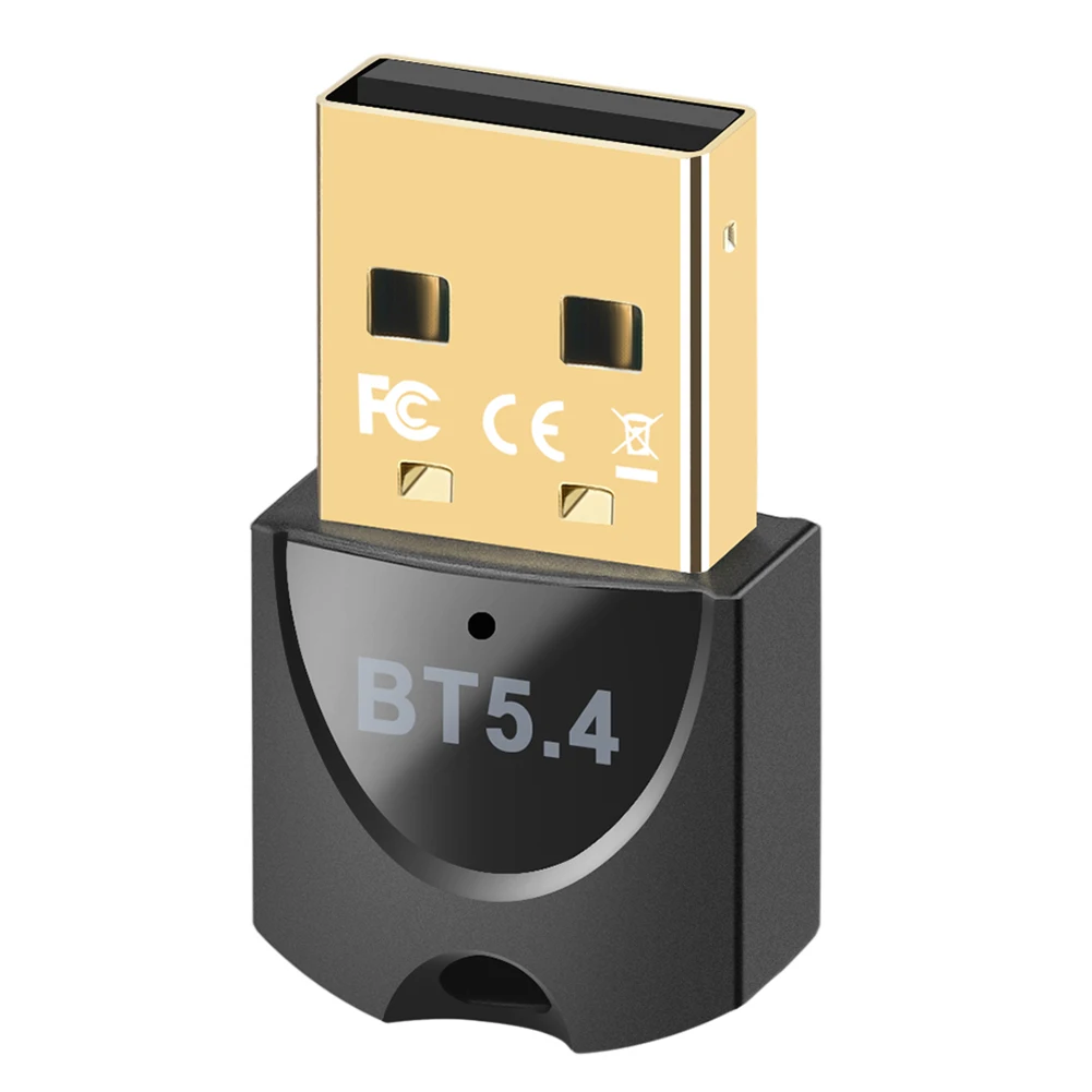 USB compatível com Bluetooth 5.4 adaptador, transmissor de áudio, receptor, driver livre, música, receptor de áudio para PC, laptop, alto-falante sem fio