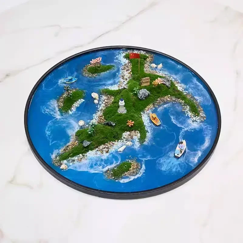 Hotel Restaurant Large Round Table Middle Turntable Premium Ornament New Chinese Landscape