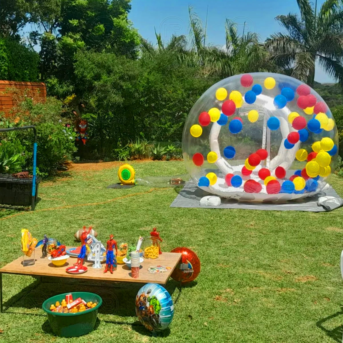 Nairbag, barco desde EE. UU., tienda inflable, casa de burbujas, juego de cúpula de aire con globo de burbujas de Pvc de 10 pies y 13 pies con soplador