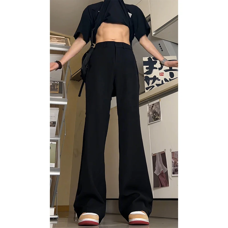 

Мужские летние тонкие брюки Bla Drapey с высокой талией, прямого кроя, американского стиля, зауженные, повседневные, длинные, из полиэфирного волокна