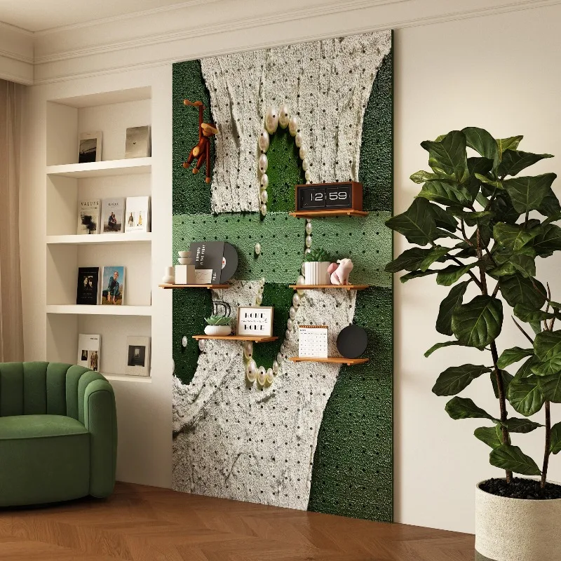 Hole plate shelf wall modeling wall entrance entrance door solid wood decoration display storage rack