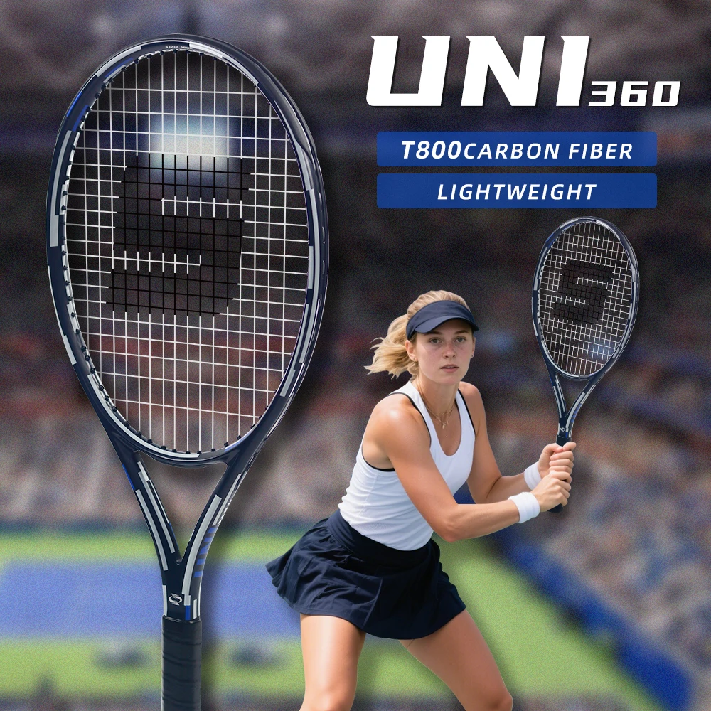 

UNI360 T800 Full Carbon Fibre Premium Professional Tennis Racket, 52-62lbs, 340mm Balance, Ultra-light 280±10g, Power & Control