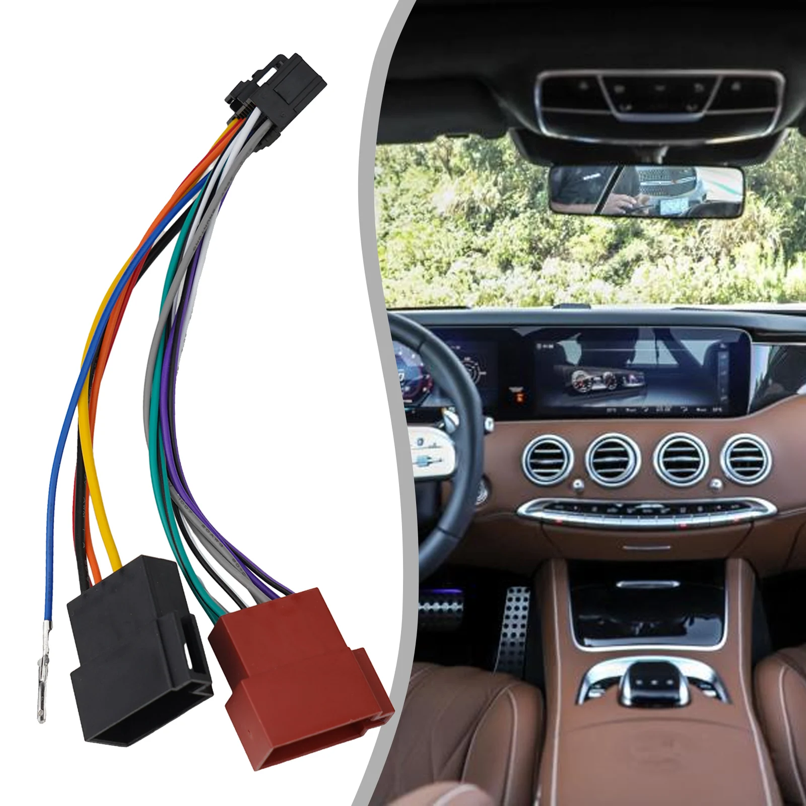 High-quality Audio Adapter Cable For Pioneer 2010-on ISO Female Connector Non-deformation 12V 16-pin Male -Plug 185mm