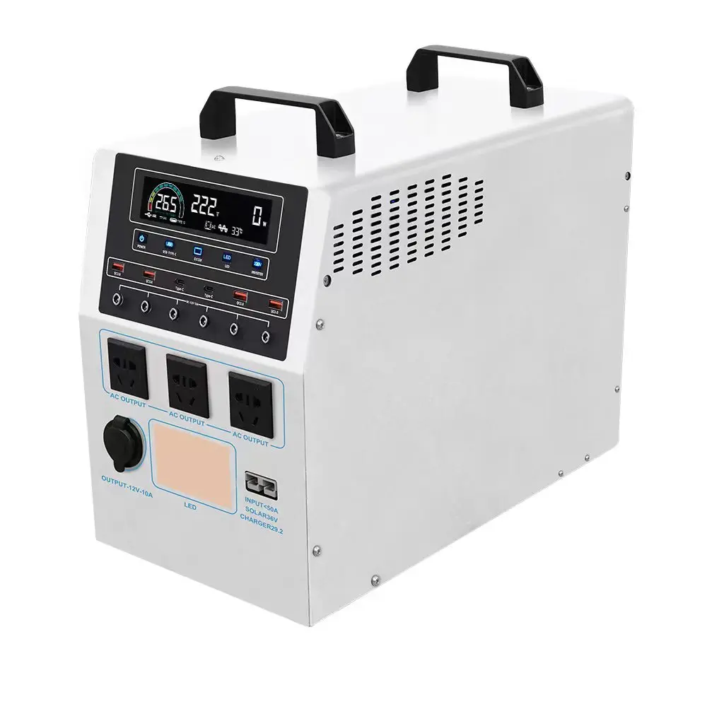 2000W Solar Photovoltaic Power Generation System Lithium Battery Mini Power Station BMS with Display Compatible Inverter