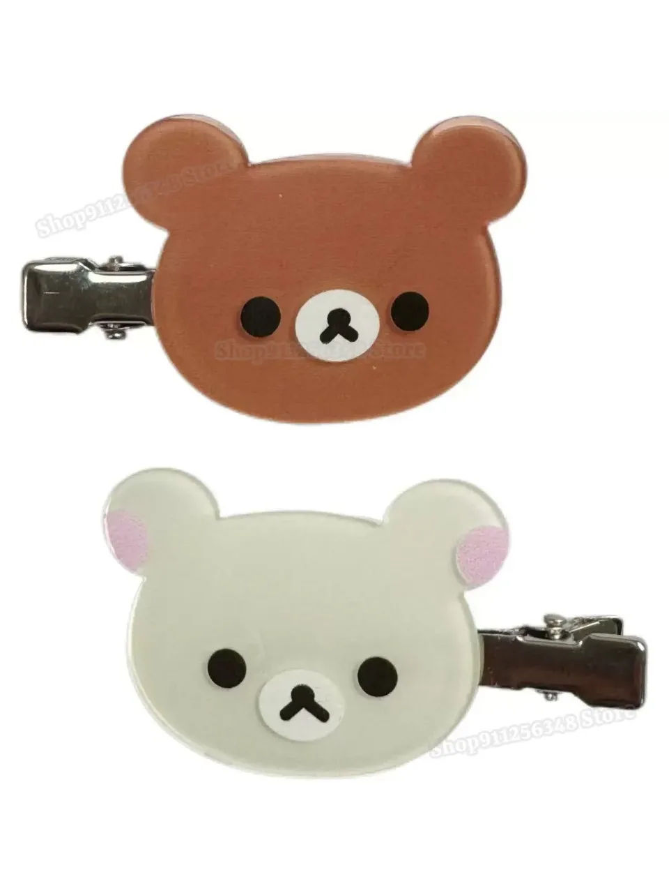 Pince à cheveux Rilakkuma mignonne sans trace pour fille, pince à cheveux latérale style bec de canard, accessoires d'ornement pour franges d'étudiante style collège doux
