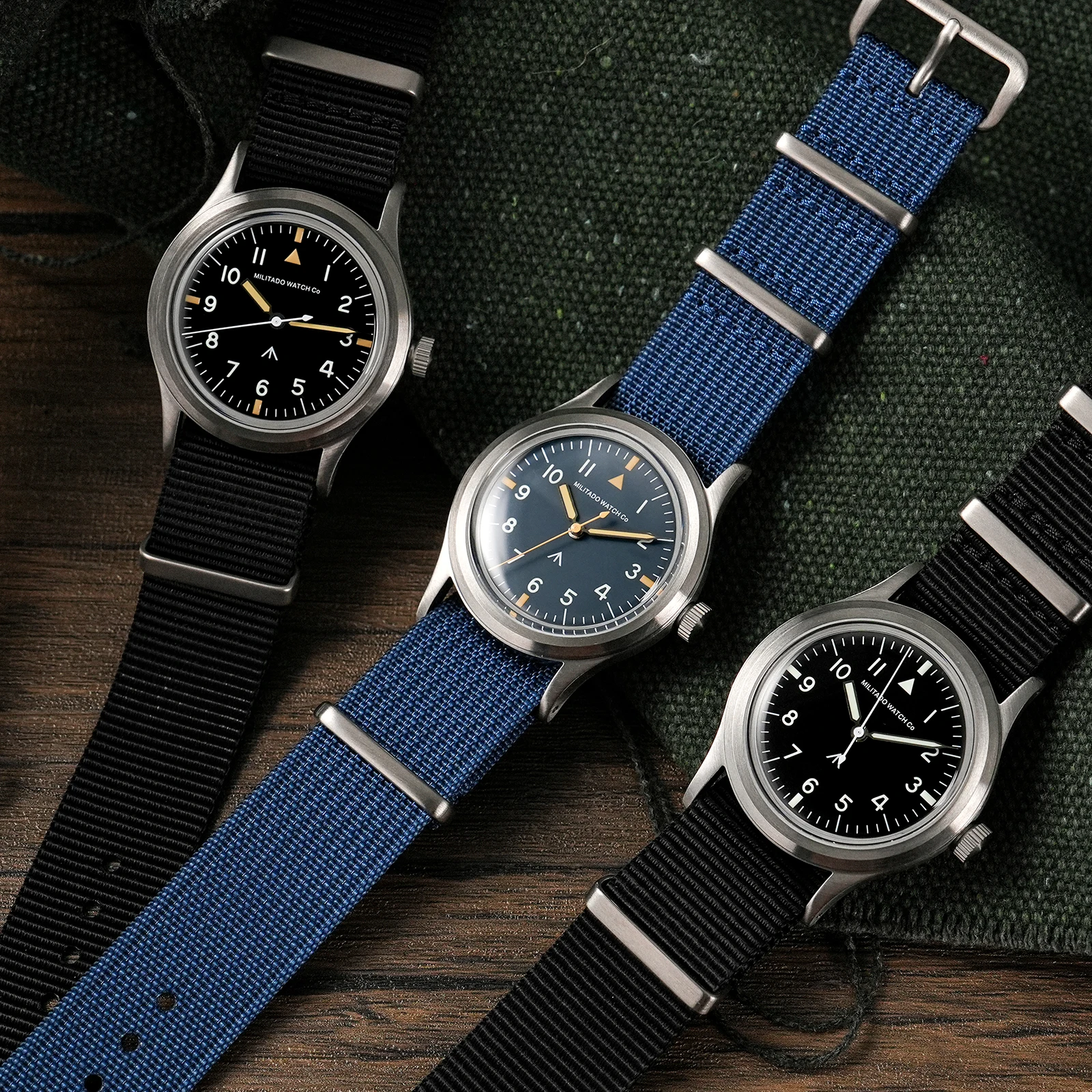 ミリタード ML14 クォーツ腕時計 VH31 スイープセコンド メンズウォッチ サファイア夜光 BGW9 クリスタル 100M防水 ヴィンテージウォッチ