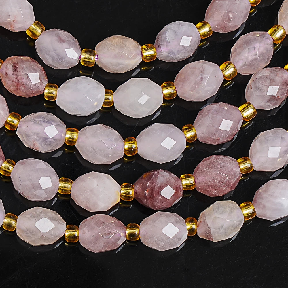 

8mm Purple Sandal Jasper Gemstone Beads Prism Cut Faceted Crystal Rice Beads for Handmade Jewelry Chakra Healing Crafts