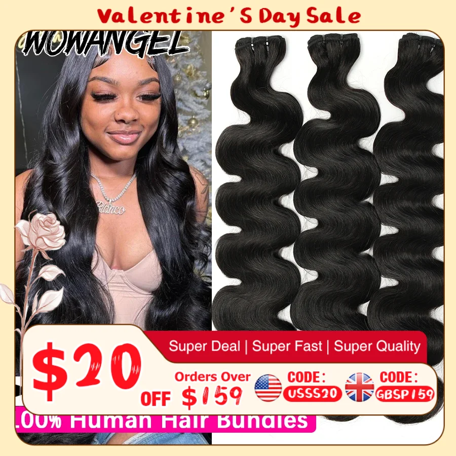 Wow Angel 28, 30-дюймовые пучки человеческих волос с объемной волной, 1/3/4 шт., 10A, бразильские наращивание волос Remy, один пучок натуральных волос