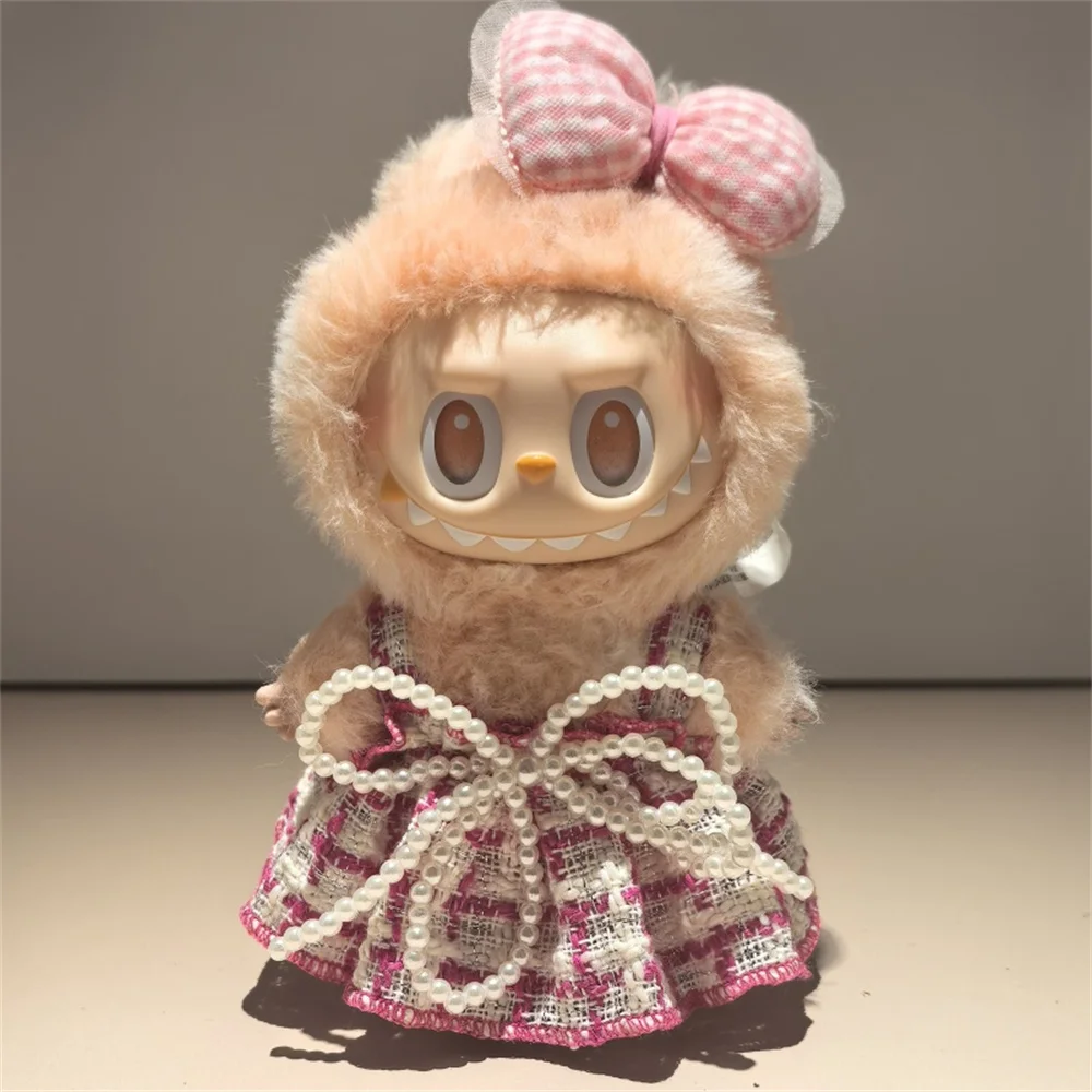 

New Fashion For Labubu Doll Clothes V1 V2 V3 Generation Labubu Holiday bow dress Clothes Gift Labubu With Accessories No Doll