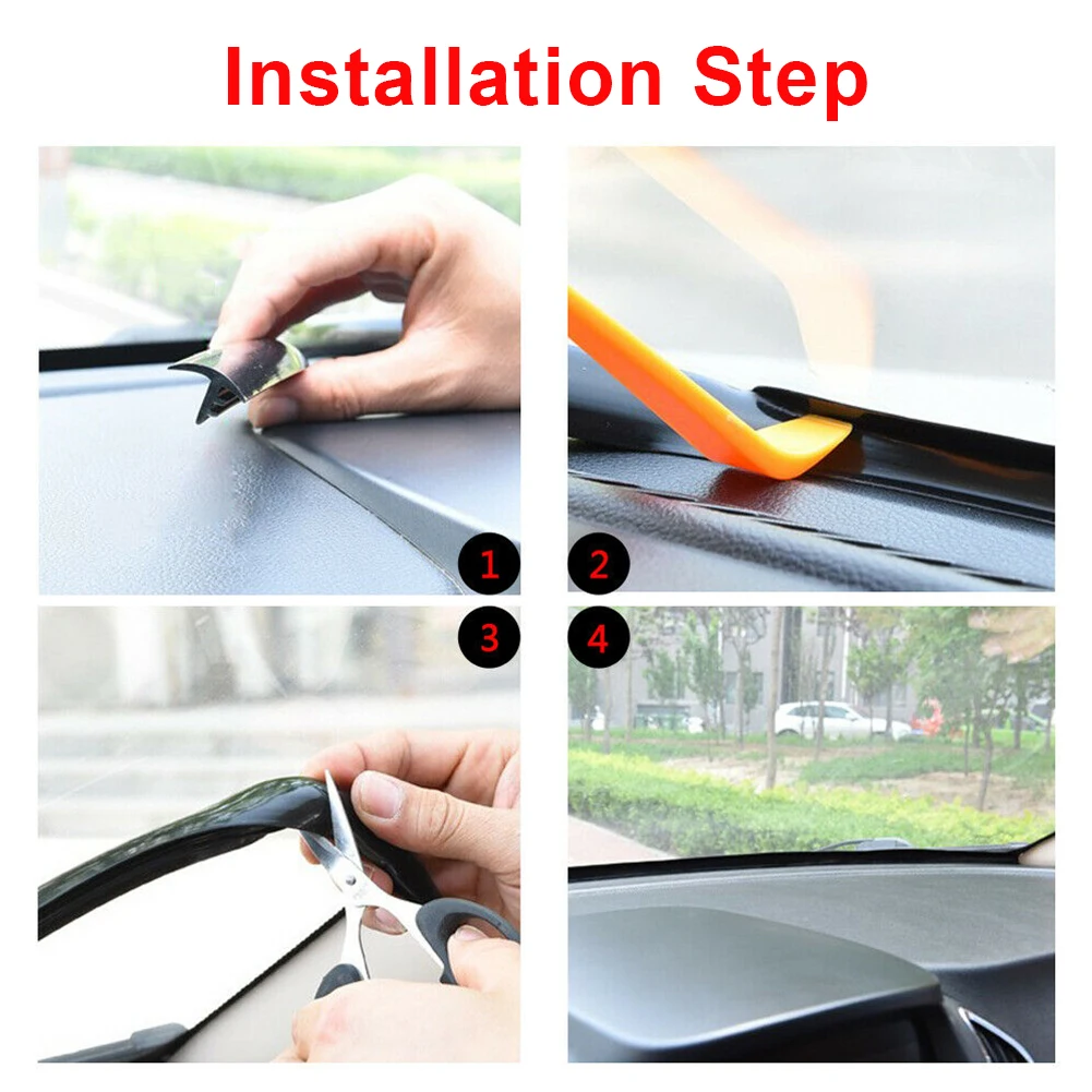 Universale 1.6M In Fibra di Carbonio Cruscotto Auto Gap Filling Striscia di Tenuta In Gomma Auto Strisce di Tenuta Styling Adesivi Accessori Auto