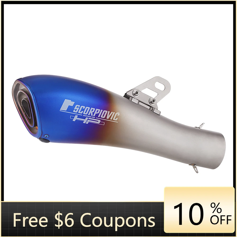 

STLF 51mm Universal Carbon Fiber Motorcycle Exhaust Muffler Fits Most Scooters ATVs Motorcycles with Dolphin Sticker