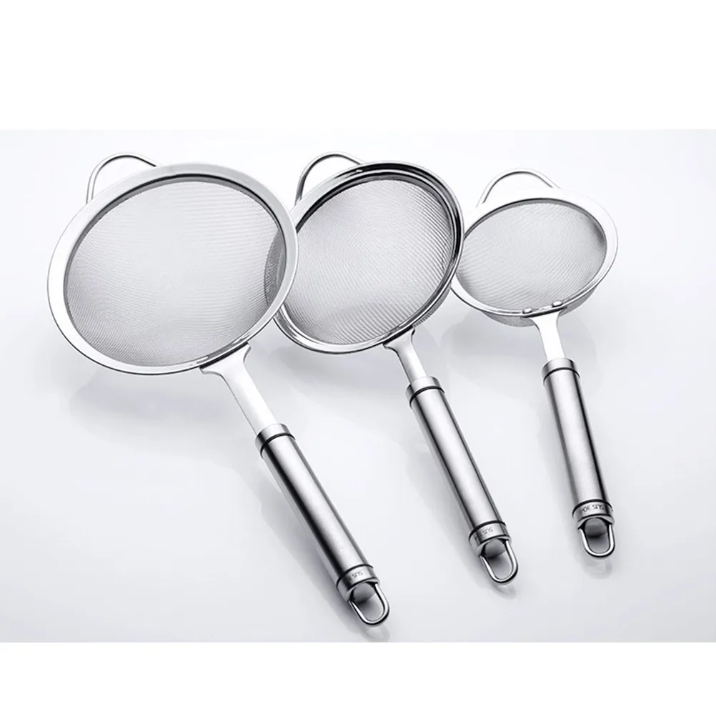 304 Stainless Steel Skimmer Strainer with Long Handle for Pasta, Noodles, Spaetzle – Kitchen Mesh Sieve