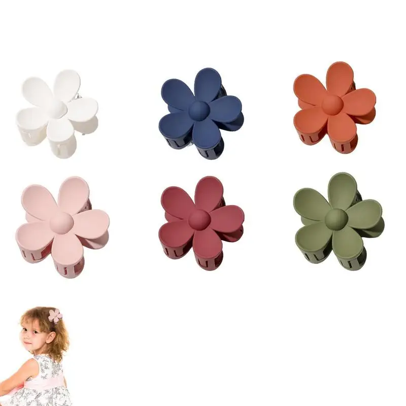 

Flower Hair Clips Floral Claw Clip Jaw Clips Large Claw Clips Non-Slip Daisy Hair Clip 6 Pcs Flower Hair Claw Strong Hold Hair